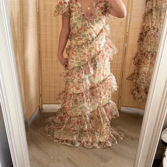 Selkie Floral Ruffle Maxi Dress - Picture 2 of 9